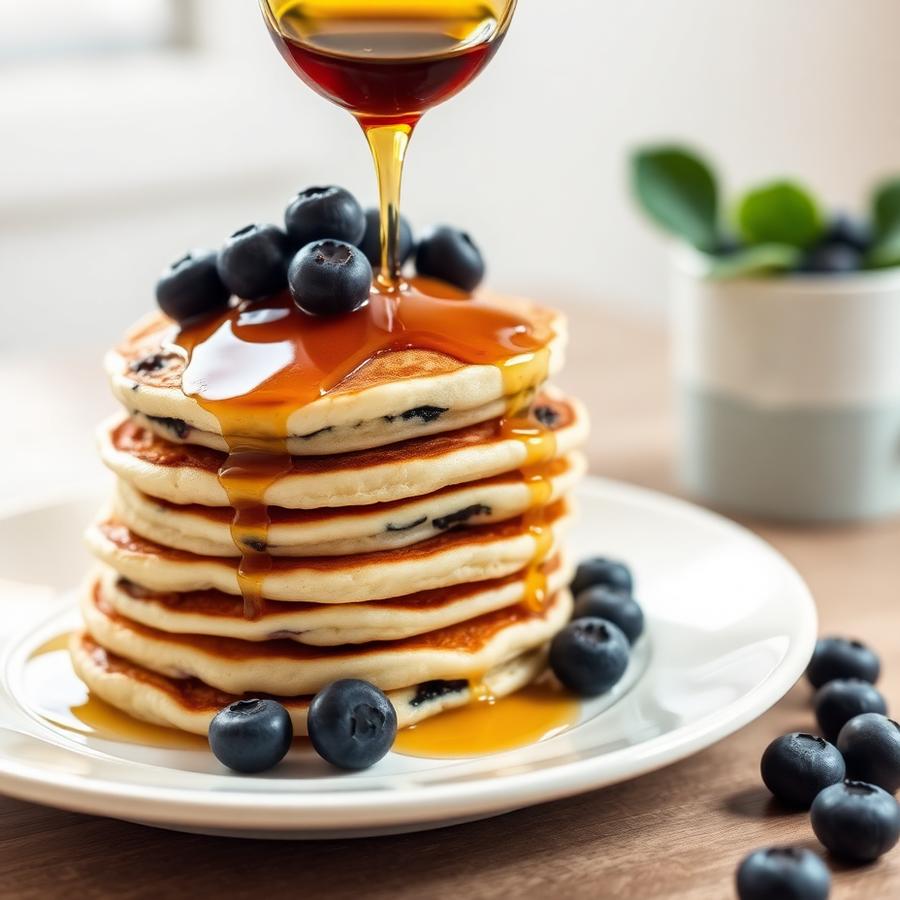 Tall, Fluffy Blueberry Buttermilk Pancakes